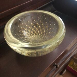Vintage Mid Century Italian Pale Yellow Flecked Bowl